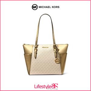 Charlotte Signature and Metallic Tote Bag