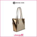 Charlotte Signature and Metallic Tote Bag
